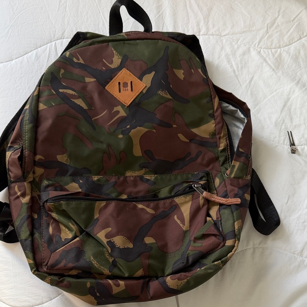 Brooklyn Industries Green and Brown Camouflage Backpack